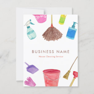 Cartão Postal Abastecimento Colorido Moderno de Limpeza de Casas
