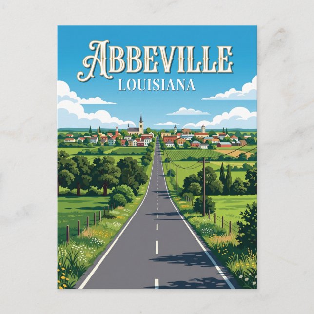 Cartão Postal Abbeville EUA (Frente)