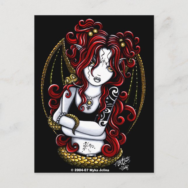 Cartão Postal "Abby" Red Tattoooy Faery (Frente)