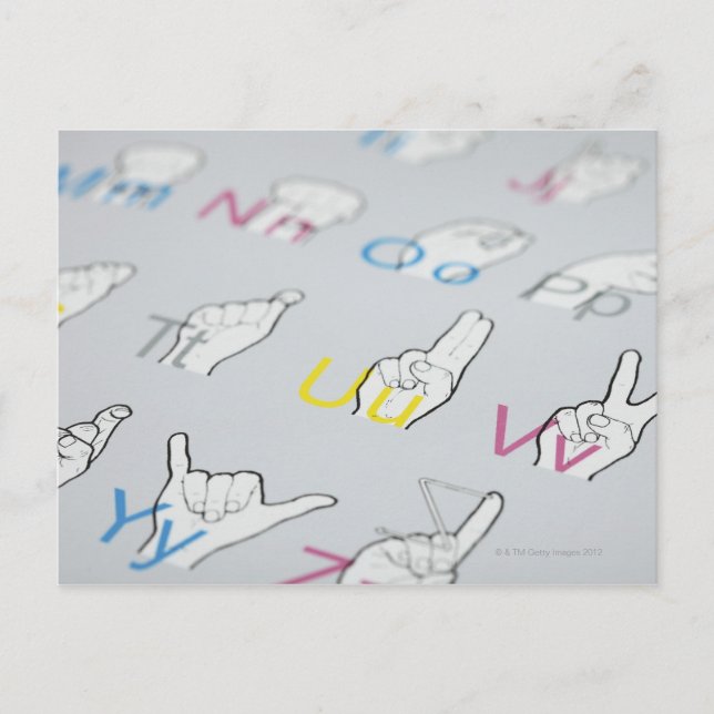 Cartão Postal ABC de linguagem gestual (Frente)