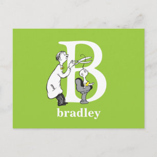 Cartão Postal ABC do Dr. Seuss: Letra B - Branco   Adicione seu 
