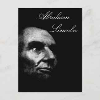 Cartão Postal Abe Lincoln - Branco Elegante no Preto