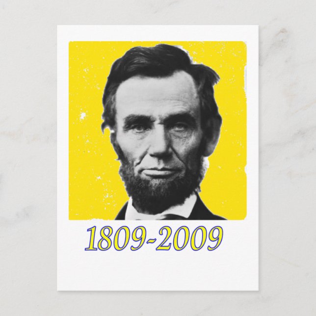 Cartão Postal Abe Lincoln YELLOW 1809 2009 (Frente)