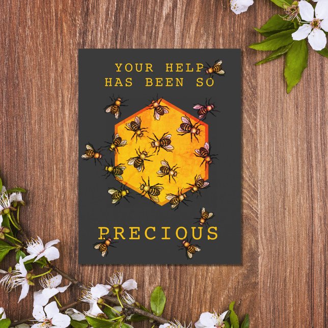 Cartão Postal Abehas Mel Modernas Agradecimento Personalizável P (Criador carregado)