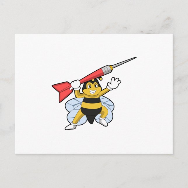 Cartão Postal Abeille aux fléchettes avec fléchette.PNG (Frente)