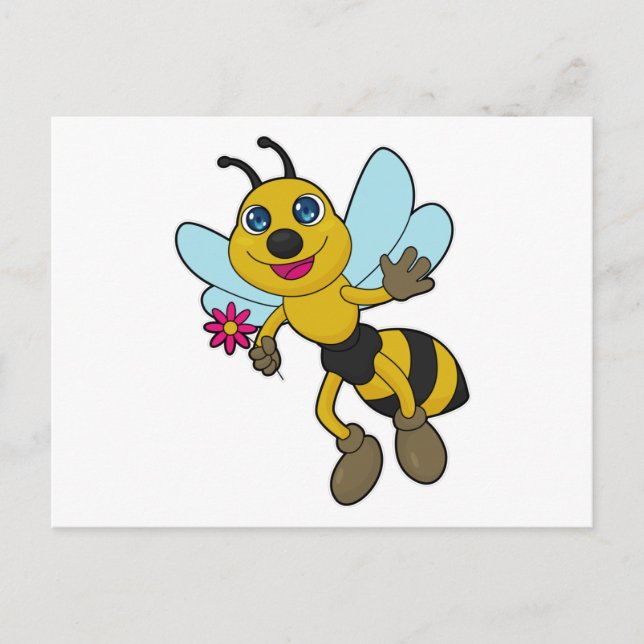 Cartão Postal Abeja com Flor (Frente)
