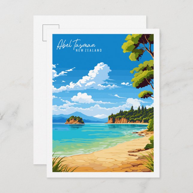 Cartão Postal Abel Tasman Nova Zelândia - viagem (Frente/Verso)