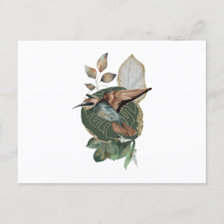 Cartão Postal Abelha-comedora Animal Tropical Aquarela