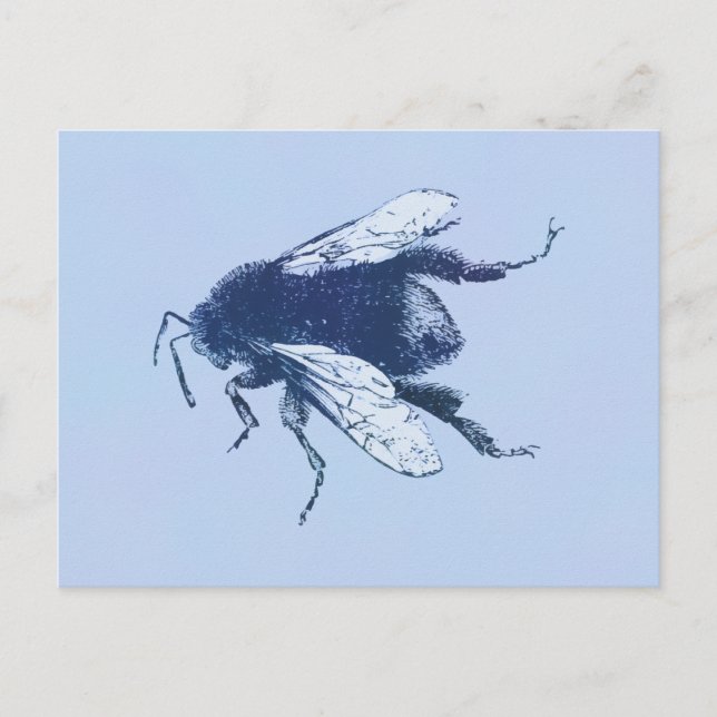 Cartão Postal Abelha De Bumble De Aquarela (Frente)