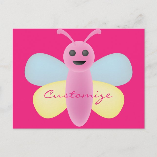 Cartão Postal Abelha Kawaii Multicolor Thunder_Cove (Frente)