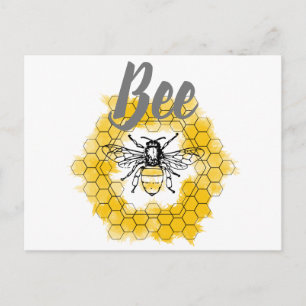 Cartão Postal Abelha melífera Abelha bumblebee verão e primavera