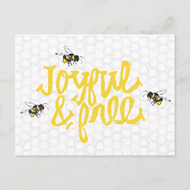 Cartão Postal Abelhas alegres e livres (Frente)