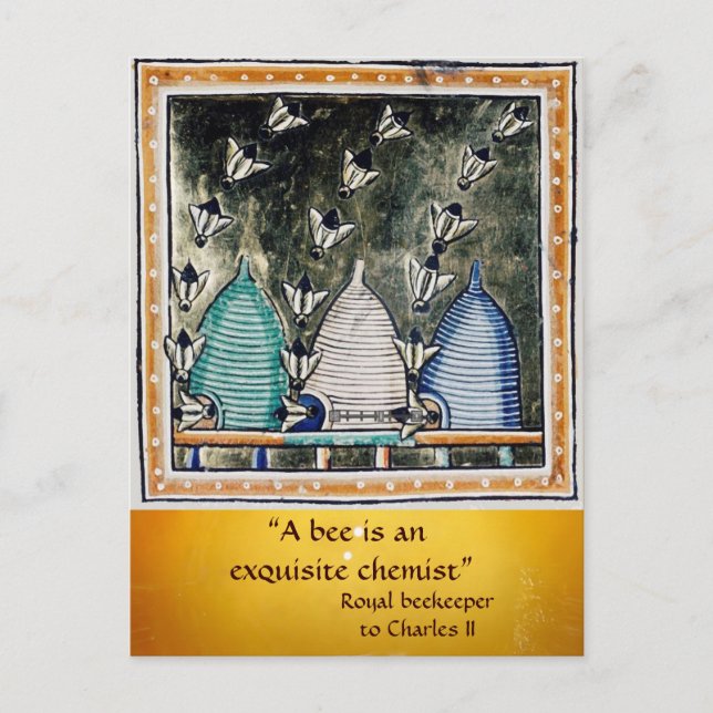 Cartão Postal Abelhas-de-mel ANTIGAS dão-se à carne, (Frente)