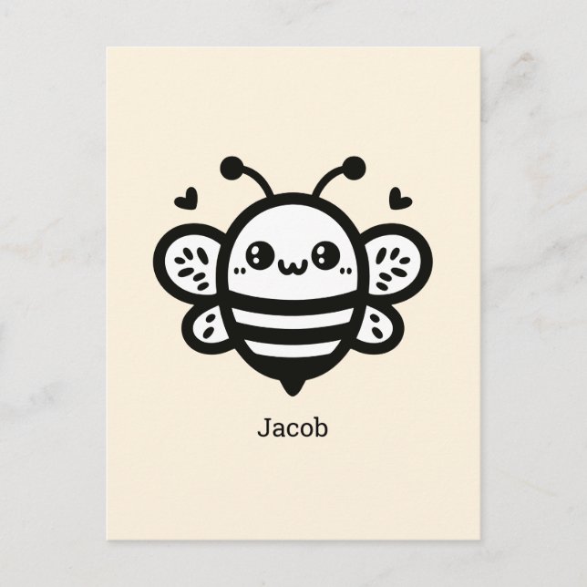 Cartão Postal Abelhas de Mel Doce - Arte da Linha de Enfermeiro  (Frente)