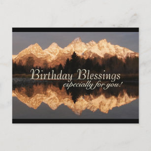 Cartão Postal Abençoações de Aniversário Oram Montanhas Incrívei