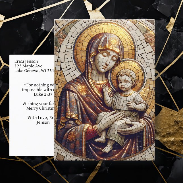 Cartão Postal Abençoada Mãe Mary e Bebê Jesus | Natal (Criador carregado)