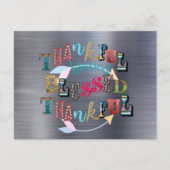 Cartão Postal Abençoado e Grato (Frente)