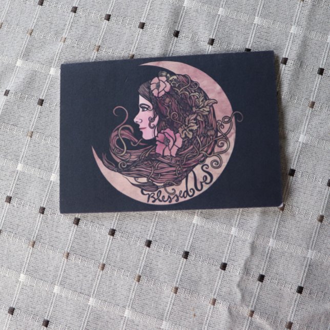 Cartão Postal Abençoado Seja Deusa Lua Arte Pagan (Criador carregado)