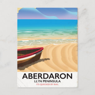 Cartão Postal Aberdaron, na Península de Gales, poster à beira