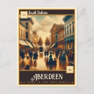 Cartão Postal Aberdeen, Dakota do Sul Vintage