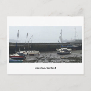 Cartão Postal Aberdour, Escócia - Barcos de Baixo Lado em Mist