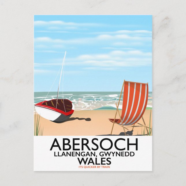 Cartão Postal Abersoch Llanengan em Gwynedd, poster de viagens d (Frente)