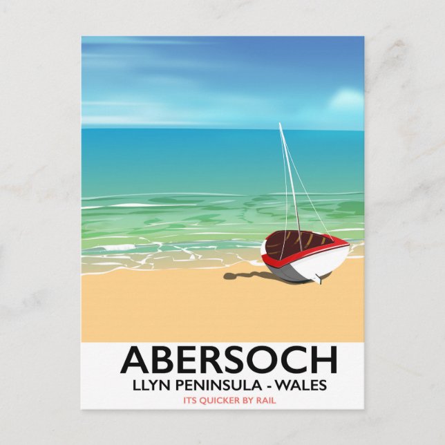 Cartão Postal Abersoch, poster de férias Llyn Peninsula Wales (Frente)