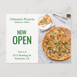 Cartão Postal Abertura de Pizzaria | Agora Aberto | Mala Direta