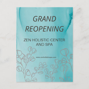 Cartão Postal Abertura de Salão Spa Empresarial Eucalipto Verde 