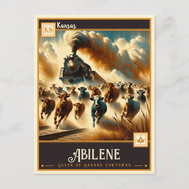 Cartão Postal Abilene, Kansas | Vintage (Frente)