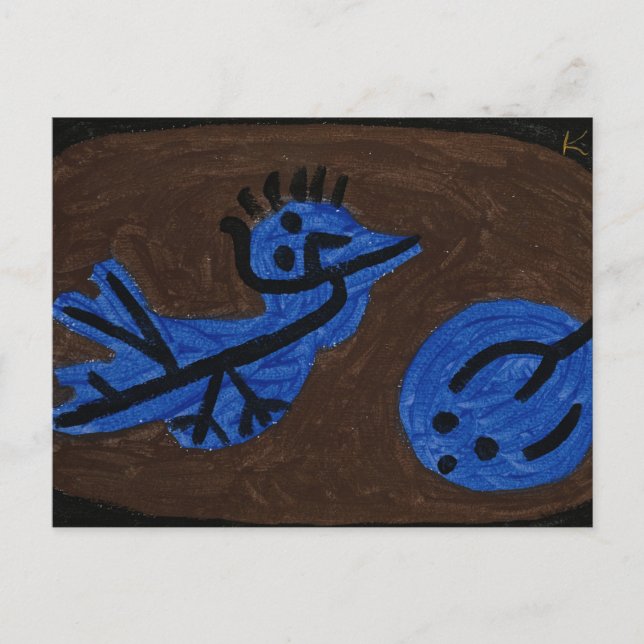 Cartão Postal Abóbora Blue Bird - Paul Klee 1939 (Frente)