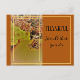 Cartão Postal Abóbora com Crisântemos 2 / Grata