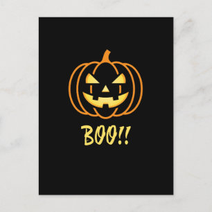 Cartão Postal Abóbora de Halloween Clássica