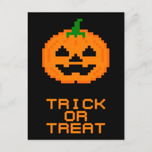 CARTÃO POSTAL ABÓBORA DE HALLOWEEN - DOCE OU TRAVESSURA