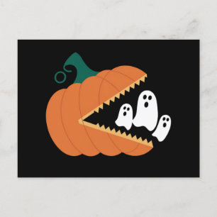 Cartão Postal Abóbora de Halloween Fantasmas Divertidos Meninos 