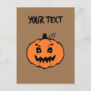 Cartão Postal Abóbora de Terror do Halloween