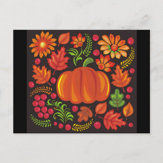 Cartão Postal abóbora em estilo ukrainiano