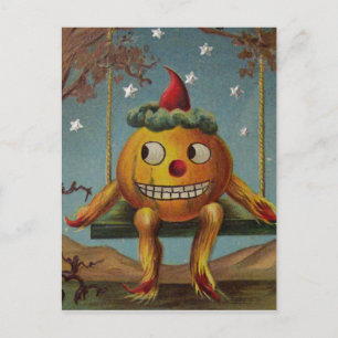 Cartão Postal Abóbora Feliz (Cartão Antigo de Halloween)