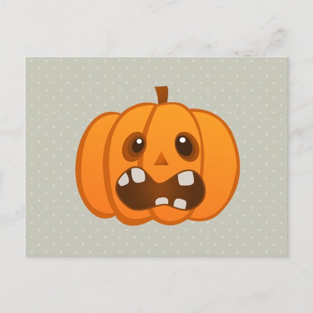 Cartão Postal Abóbora laranja de Halloween Jack-o'-lantern (Frente)