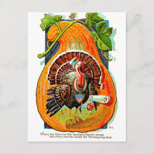 Cartão Postal Abóbora-laranja-dentro turca, colheita Ação de 