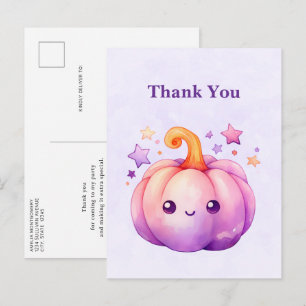 Cartão Postal Abóbora Pastel com Estrelas Fofo Sonho Obrigado