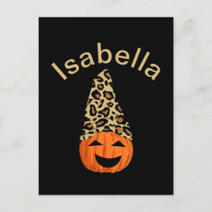 Cartão Postal Abóbora Vestindo Um Chapéu-Leopardo