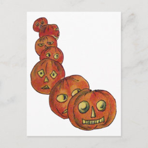 Cartão Postal Abóboras (Cartão Antigo de Halloween)