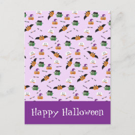 Cartão Postal Abóboras de Agradecimento do Padrão de Halloween R
