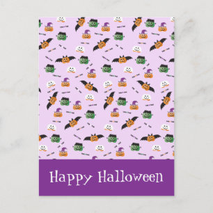 Cartão Postal Abóboras de Agradecimento do Padrão de Halloween R