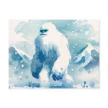 Abominável Snowman Winter Watercolor