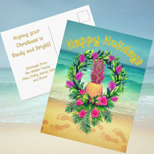 Cartão Postal Abonoa de Natal Tropical Personalizada de Abacate
