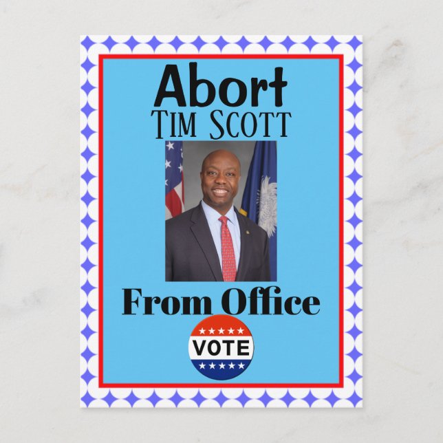 Cartão Postal Abortar Tim Scott Postcard (Frente)