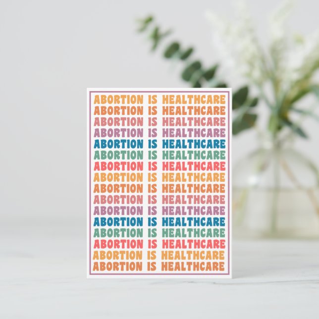Cartão Postal Aborto é Cartão-postal do Arco-Íris de Saúde (Em pé/Frente)