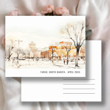 Abra o cenário da cidade de Dakota do Norte Aquare